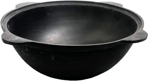 Vista 5 de MangalGrills Caldero de hierro fundido uzbeko tradicional kazán 22L Qozon Qazán Caldero Kadai Pilaf Plov Lagman Shorpa
