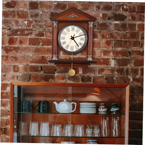 Vista 3 de DOITOOL Reloj de pared de cuarzo, mecanismo de reemplazo de reloj de péndulo, pieza de reloj de pared, reloj de pared dorado, kit de moda antigua