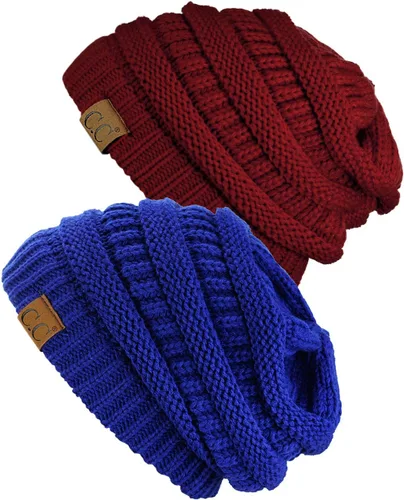 Vista 67 de Gorro a la moda de tejido suave abultado, cálido y elástico de C.C