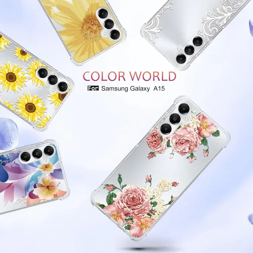 Vista 7 de Osophter Funda para Galaxy A15: funda de goma TPU flexible para Samsung Galaxy A15 para Samsung Galaxy A15 con protector de pantalla