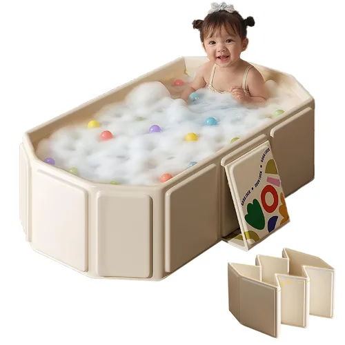 Vista 7 de Bañera para niños pequeños, bañera portátil y plegable para niños