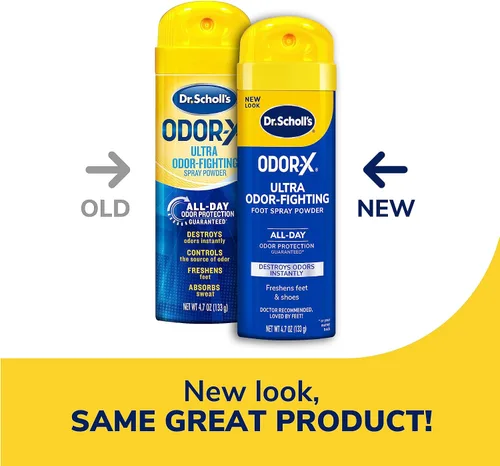 Vista 6 de Dr. Scholl's ODOR-X - Aerosol probiótico de olor para pies, 4 onzas/ Elimina inmediatamente los peores olores y polvo en aerosol para combatir