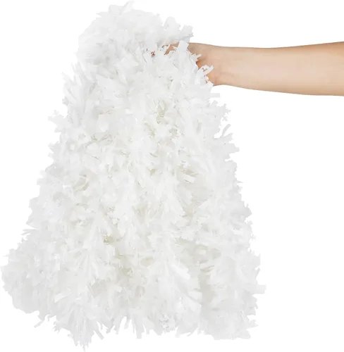 Vista 11 de KIMOBER Guirnalda de oropel de Navidad de 9.99 m, guirnalda metálica blanca para árbol de Navidad, decoraciones para bodas y fiestas