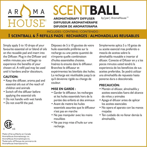 Vista 6 de Scentball Difusor de aromaterapia sin agua e inalámbrico (verde) con 5 almohadillas de recambio, 1 unidad