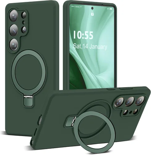 Vista 38 de SKYLMW - Funda para Samsung Galaxy S23 con soporte, 6.1 pulgadas, color negro Soporte de anillo magnético, compatible con Mag-Safe, funda