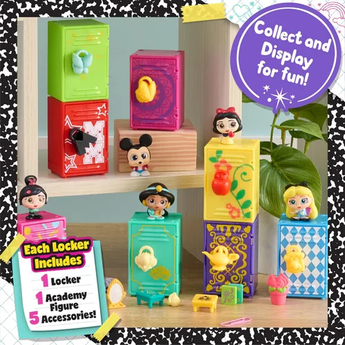 Vista 2 de DOORABLES Disney Academy Surprise Locker 3 Pack, juego de figuras coleccionables, los estilos pueden variar, obsequios navideños, regalos