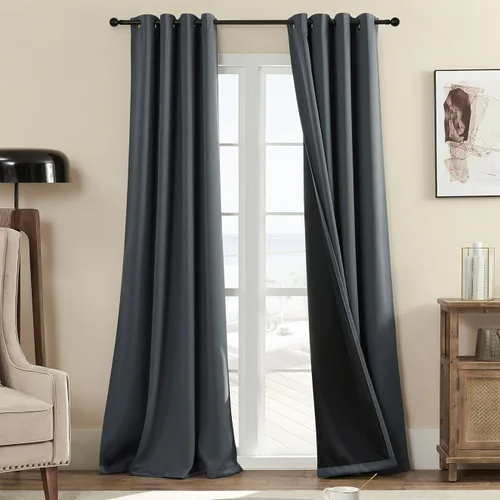 Vista 17 de Rutterllow - Cortinas 100% opacas, paneles de cortina con ojales, aislamiento térmico y bloqueo de luz para habitación y sala de estar