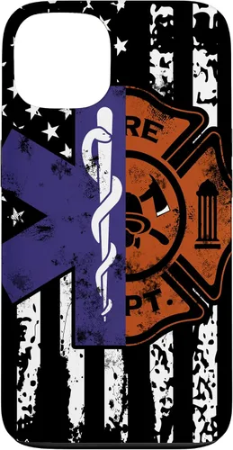 Vista 7 de EMT Firefighter Fire Rescue EMT - Funda de regalo con bandera americana para iPhone 17