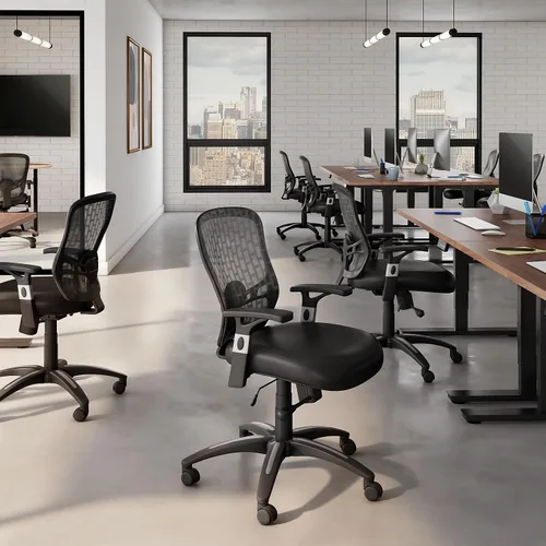 Vista 8 de STAPLES Silla de trabajo ergonómica, malla, negro, paquete de 2