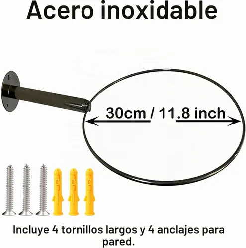Vista 2 de Soporte de bola de ejercicio de acero inoxidable montado en la pared, estante resistente para pelotas de yoga, soporte de exhibición de bolas