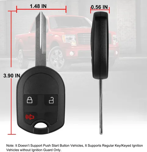 Vista 3 de Reemplazo del mando a distancia para FCCID: CWTWB1U793 se adapta a Ford F150 F250 F350 04-2016/F-450 Flex 09-2017 Explorer 01-2015/Escape Ranger