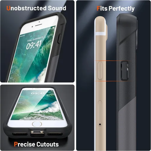 Vista 251 de Jeylly Funda para iPhone SE/Funda para iPhone 5S, Exterior de Plástico Duro que Absorbe Golpes + Interior de Silicona de Goma Defensor contra