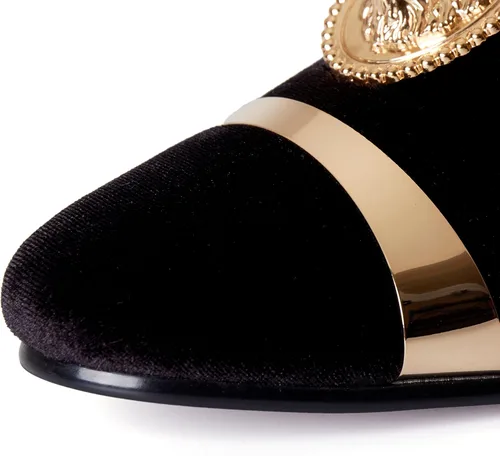 Vista 3 de Animal Buckle - Zapatillas de vestir para hombre con plato dorado