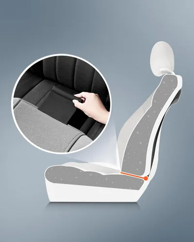 Vista 6 de Road Comforts Fundas de asiento de coche para asiento delantero, respaldo alto, protector de asiento de lino transpirable resistente, compatible