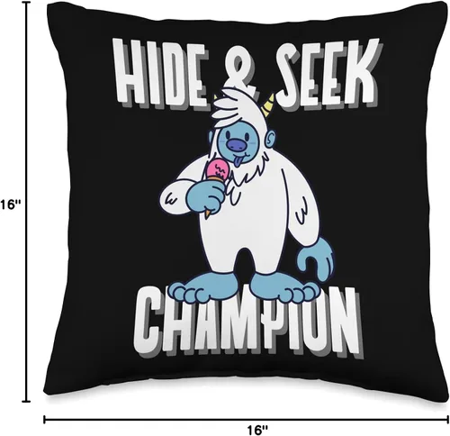 Vista 4 de Funny Yeti Gift Ideas Hide & Seek Champion Funny Abominable muñeco de nieve, 16 x 16 pulgadas, multicolor