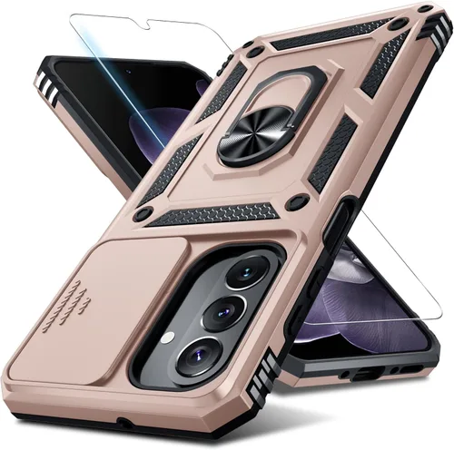 Vista 18 de Janmitta Compatible con Samsung Galaxy A26 5G Funda con Cubierta Deslizante Integrada para Lente de Cámara + Protector de Pantalla + Soporte