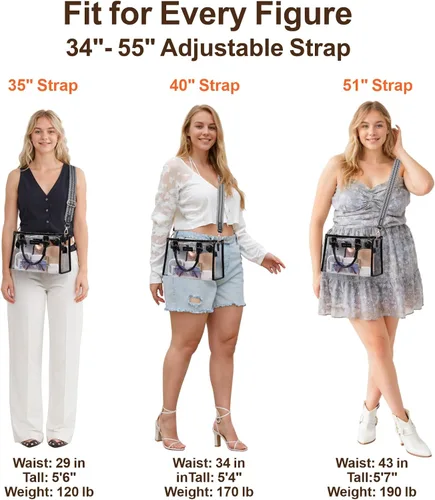 Vista 6 de PACKISM Bolsa transparente aprobada para estadios, bolsa transparente para eventos de estadio con bolsa interior, perfecta para eventos deportivos