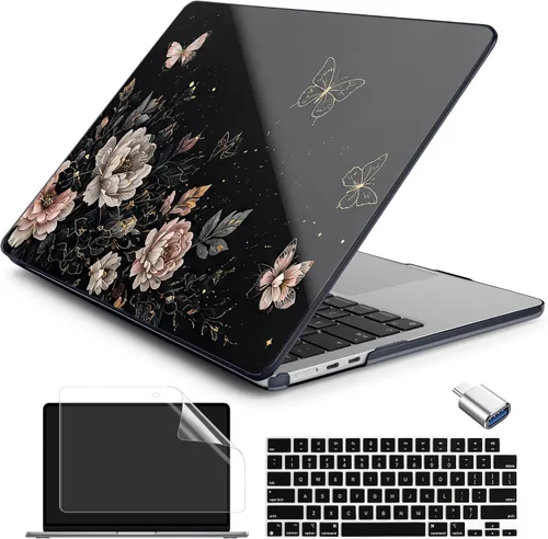 Vista 37 de Batianda AstroGrid - Funda para MacBook Air de 13.6" M2-M5 Chip, Galaxy Líneas abstractas