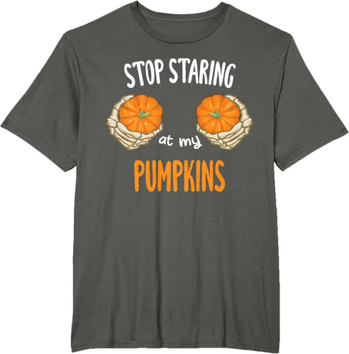 Vista 5 de Stop Staring at My Pumpkins for Hot Witches, camiseta de brasier de Halloween, Negro