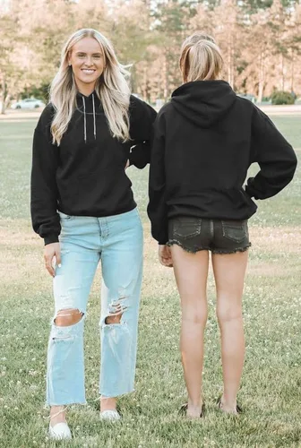 Vista 2 de Sudaderas con capucha para mujer, camisetas de manga larga, con bolsillos casuales, holgadas, túnica