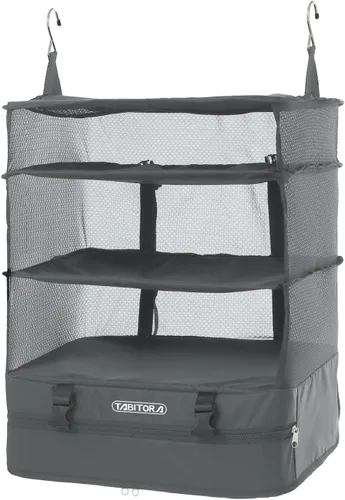 Vista 38 de TABITORA - Estantería portátil y plegable de gran capacidad con ganchos para colgar, ideal como almacenamiento para viajes
