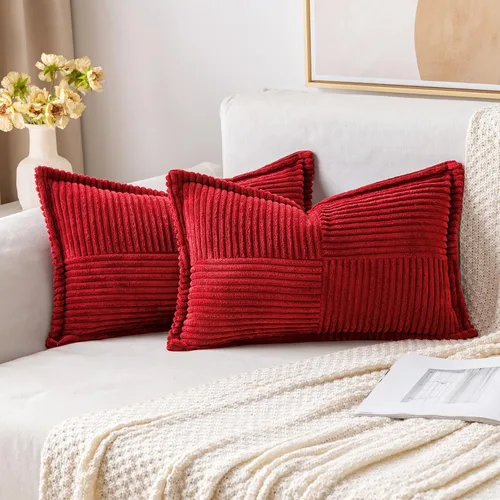 Vista 69 de MIULEE - Juego de 2 fundas de almohada beige de 12 x 12 pulgadas con entretejido, fundas de almohada a rayas bohemias supersuaves con textura