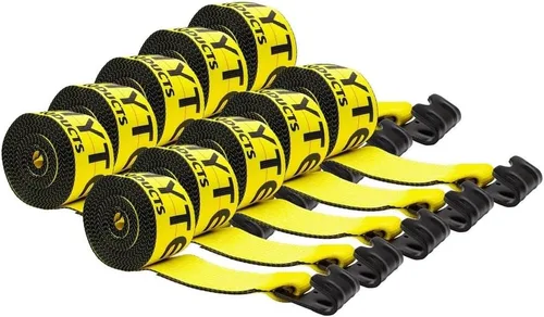 Vista 12 de Correas de cabrestante Mytee Products de 4" x 30' - Correa de amarre resistente a la abrasión naranja para carga con gancho plano WLL# 6670 lbs