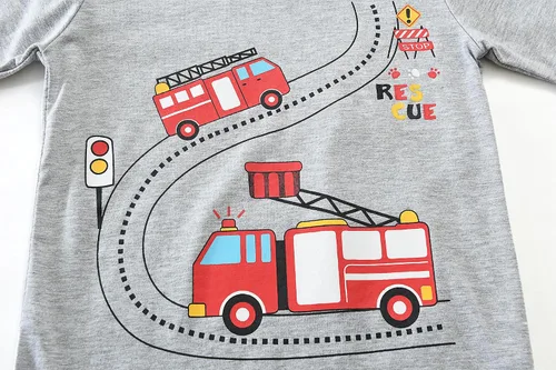 Vista 91 de Little Hand Pijamas para niños pequeños, Monster Truck 100% algodón, dinosaurio para niños, 2 piezas, ropa de dormir, conjuntos de ropa de dormir