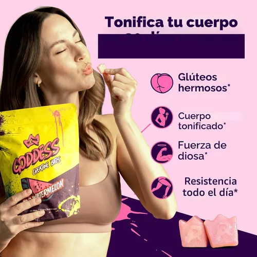 Vista 2 de Primal Queen Goddess Gomitas de Creatina – Creatina masticable baja en azúcar para mujeres Construye glúteos y músculos, recuperación más rápida