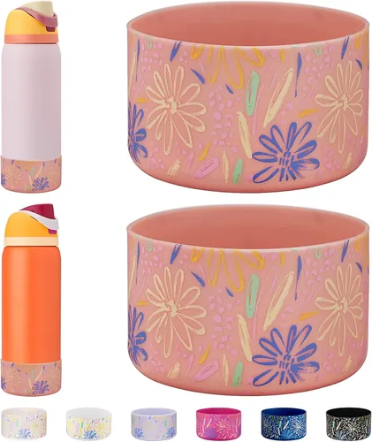 Vista 29 de WK IEASON 2 fundas de silicona para botella de agua Owala, base protectora para botella de agua Owala FreeSip Twist y Flip Flask accesorios