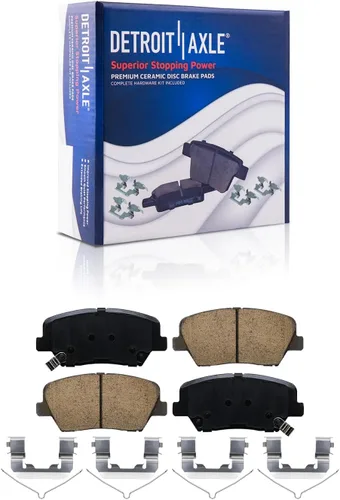 Vista 3 de Detroit Axle - Kit de freno delantero para Hyundai Nexo 2019-2024, rotores de freno perforados y ranurados, pastillas de freno de cerámica
