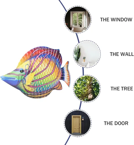 Vista 4 de LIFKOME Decoración de pared de peces de metal, 11.81 x 6.88 pulgadas, escultura de peces para colgar en la pared, decoración costera del hogar