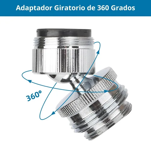 Vista 5 de Kit de adaptador de grifo Hibbent, adaptador de aireador giratorio para conectar manguera de jardín - Adaptador de grifo de fregadero de cocina
