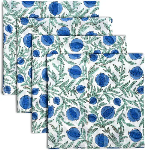 Vista 21 de Ridhi - Servilletas de 100 % algodón con estampado de espárragos verdes de 18 x 18 pulgadas (juego de 4) servilletas de cocina reutilizables