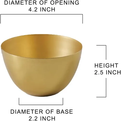 Vista 5 de Serene Spaces Living Cuenco de metal dorado ideal para bodas, fiestas, eventos, restaurantes, decoración del hogar (extra pequeño, paquete de 4)