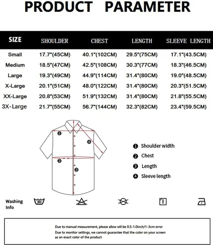 Vista 7 de ZEROYAA Camisa de vestir casual de manga corta con botones y bolsillo para hombre