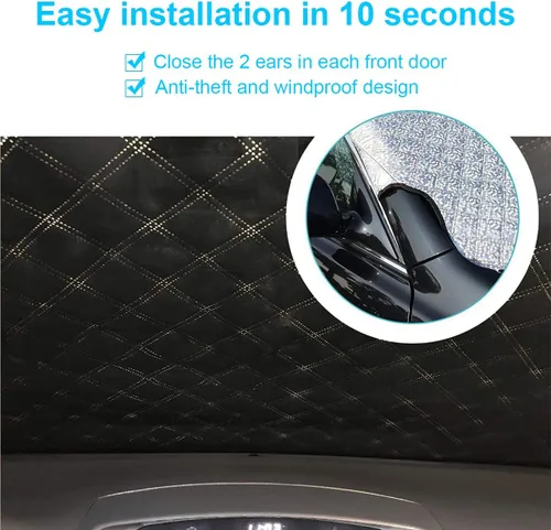 Vista 3 de Cubierta de nieve para parabrisas de coche con 4 capas de protección resistente al viento, defensa contra escarcha y luz solar, cubiertas
