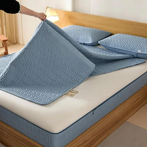 Vista 15 de Mattress Encasement Fully Zippered, Quilted 6-Sided Dustproof Cover Azul Oscuro