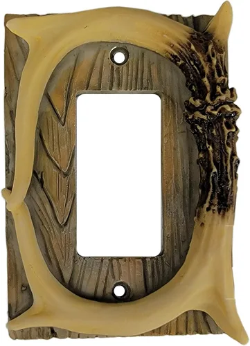 Vista 4 de Rivers Edge Products Rivers Edge Products Decora - Placa para interruptor de luz, doble balancín, cubierta de placa decorativa de poliresina
