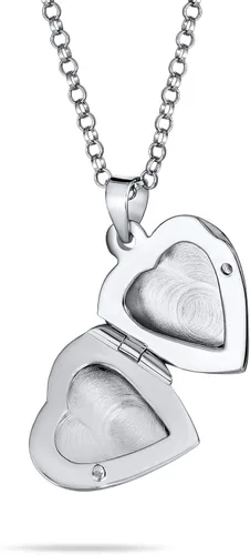 Vista 2 de Personalizado grabado delicado simple simple tradicional recuerdo plano en forma de corazón foto medallón para mujeres adolescentes sostiene fotos