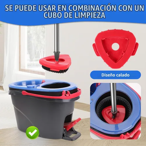 Vista 5 de Juego profesional de 6 piezas compatible con O-Cedar RinseClean: 4 cabezales de fregona de microfibra + 1 cepillo + 1 base de ajuste preciso