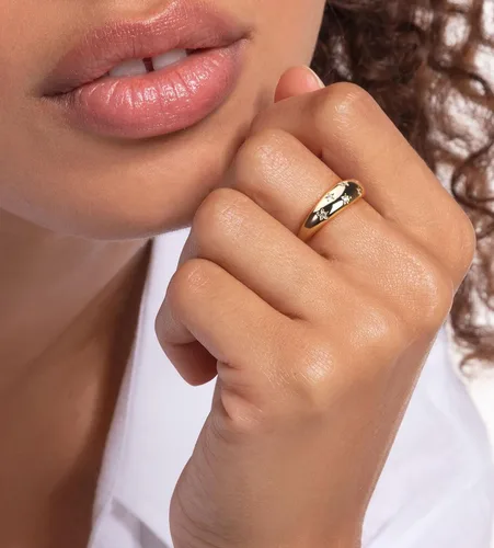 Vista 2 de Anillos de oro para mujer, anillo de estrella de croissant chapado en oro de moda, apilable, anillos de declaración, joyería para adolescentes