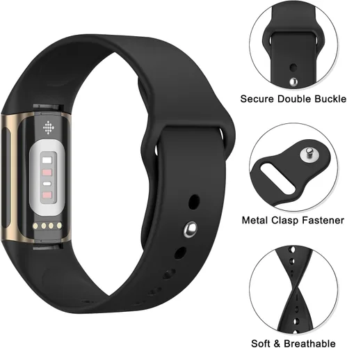 Vista 3 de Meliya Correa compatible con Fitbit Charge 6 Bands/Fitbit Charge 5 Bandas Mujeres Hombres, Silicona Suave Ajustable Impermeable Deportiva Correa