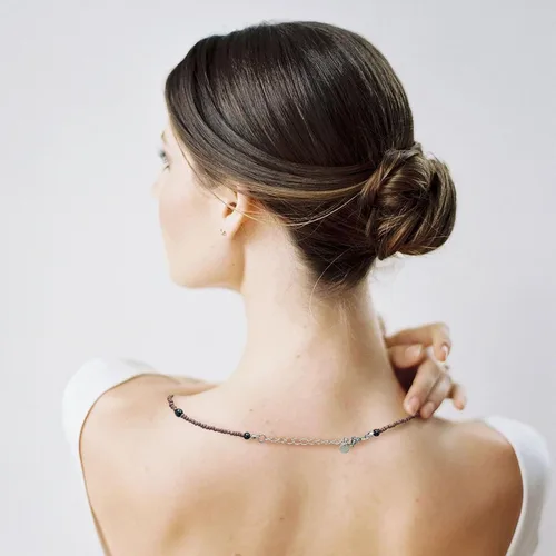 Vista 6 de Western Region - Collar con cuentas de mariposa de león, piedra natural, retro, con cuentas para mujer, 17.71 pulgadas