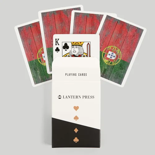 Vista 6 de Lantern Press Bandera rústica de Portugal Country (52 cartas de juego, baraja de cartas de tamaño póquer con comodines)