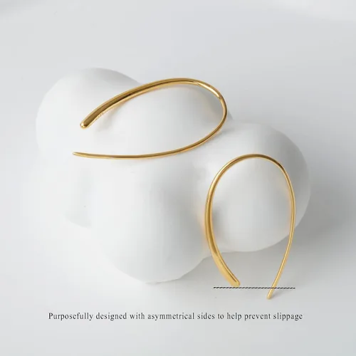 Vista 12 de Threader Earrings 925 Sterling Silver Pull Through Hoops Drop Dangle Minimal Everyday Earrings