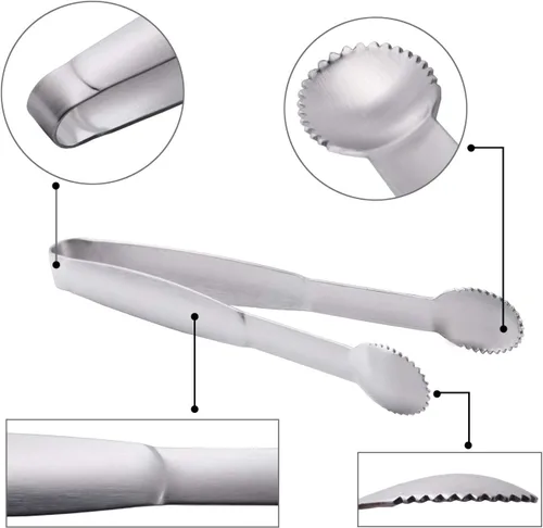 Vista 3 de HINMAY Mini Pinzas de 5-3/4 Pulgadas de Acero Inoxidable Pinzas Pequeñas para Servir, Pinzas de Cocina Pequeñas para Aperitivos, Fiesta de Té