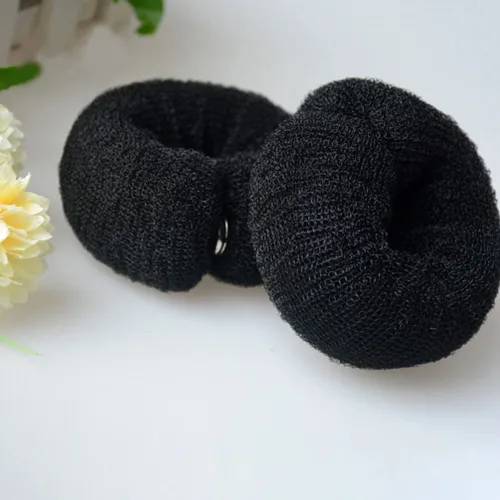 Vista 4 de Moldeador de donas grande, 6 piezas para hacer moños de cola de caballo, moño, moño de dona, bandas elásticas para el cabello, moldeador de donas