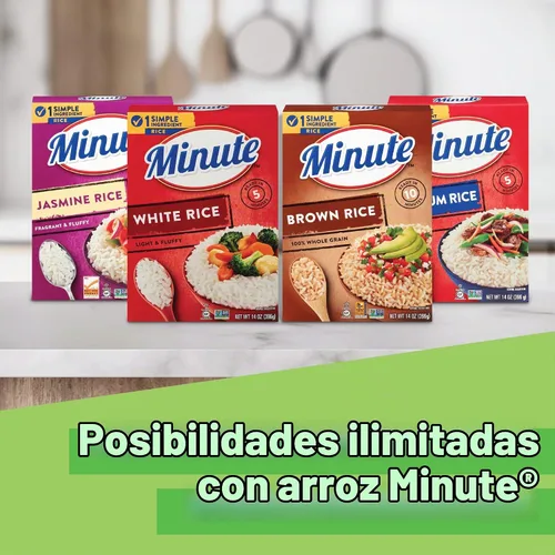 Vista 7 de Arroz integral Minute, arroz integral instantáneo para comidas rápidas, caja de 14 onzas