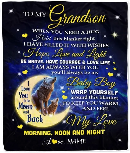 Vista 20 de Manta personalizada con texto en inglés «To My Grandson from Grandma Grandpa You Will Never Lose Lion Nison», manta de forro polar personalizada